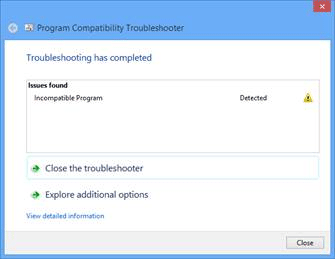 Program Compatibility Troubleshooter